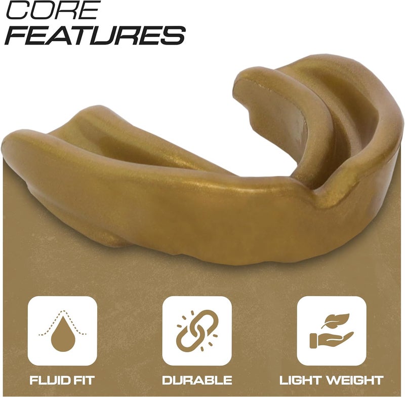 BFS IMPEX Mouth Guard Sports for Adults Best for Teeth,MMA Mouth Guard with Case for Boxing,Karate,Rugby,Football MouthGuard (Golden) - Image 3